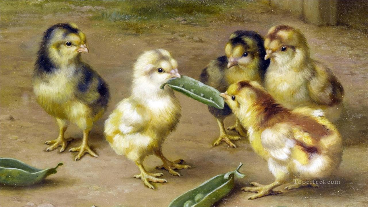 chickens Edgar Hunt Oil Paintings